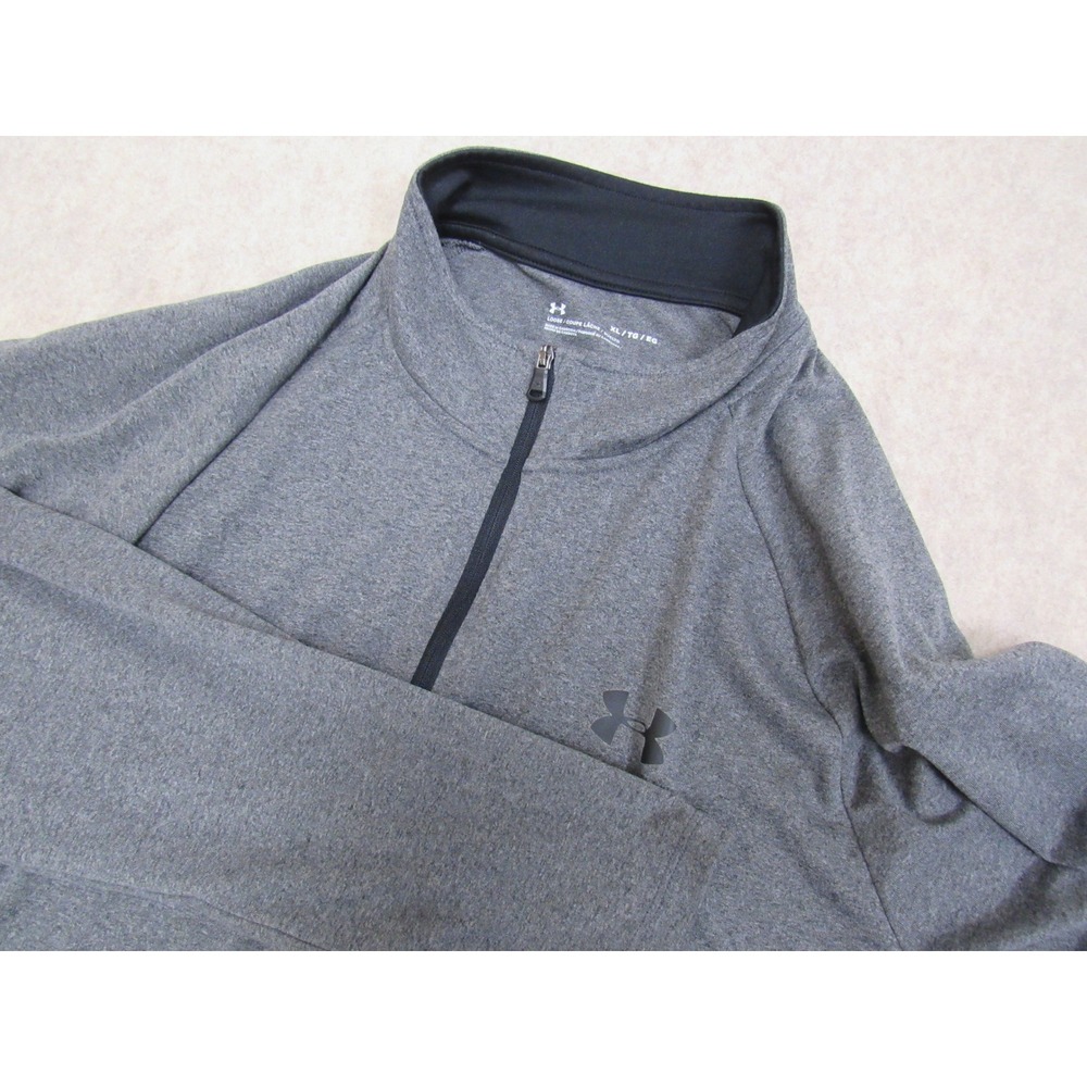 Under Armour Mens XL Tech 1/4 Zip Pullover Heather Gray Loose Fit Long Sleeve